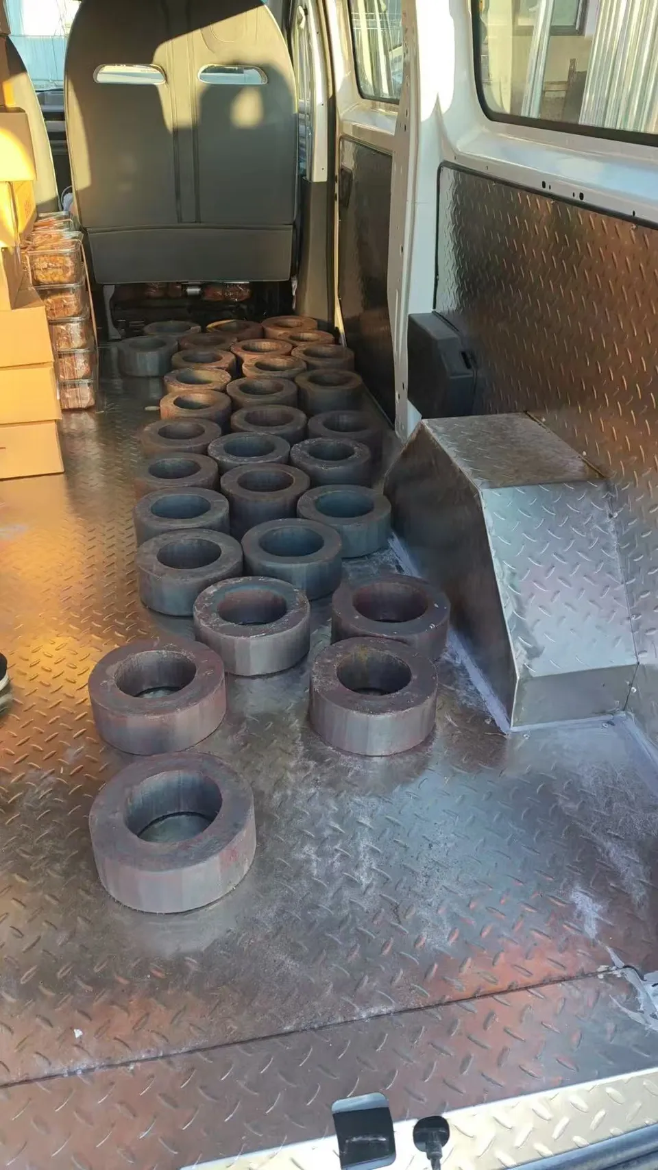 Forged steel rings prepared for delivery